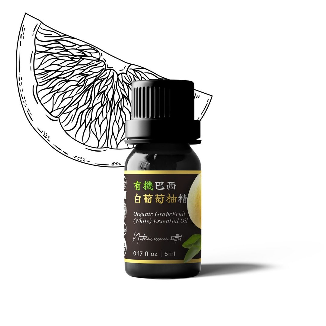 【卡佛香】有机巴西白葡萄柚精油 - 香薰/精油/线香 - 玻璃 黑色