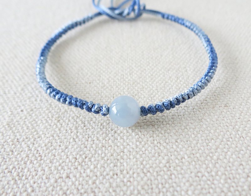 本命年【幸运石】冰蓝紫翡翠丝光编织手链*AS01*招财、开运、避邪 - 手链/手环 - 宝石 多色