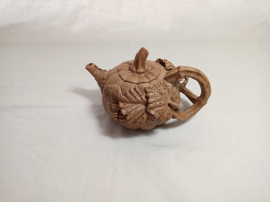 南瓜 手捏壶 - 茶具/茶杯 - 陶 咖啡色