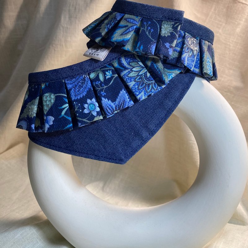 发裁手作。Facai Handmade 宠物领巾 毛孩玛格领_花藤牛仔 - 衣/帽 - 棉．麻 蓝色