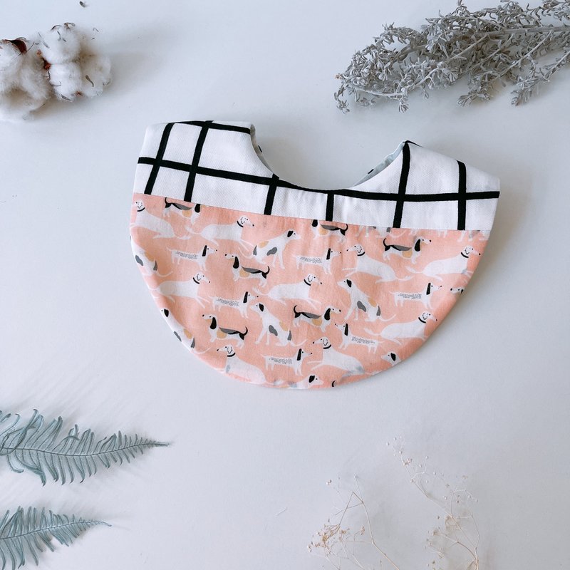 岛森家 / 围兜兜 / 双面 / 拼接 / 双扣 / 犬 - 围嘴/口水巾 - 棉．麻 多色