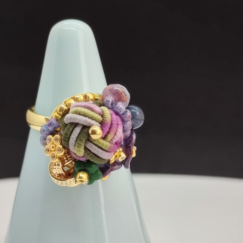 编织串珠戒指 - 戒指 - 其他人造纤维 