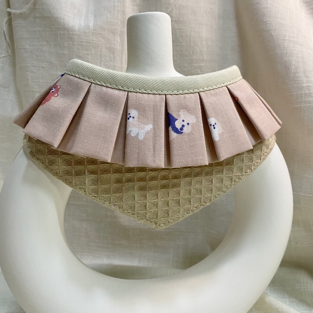 发裁手作。Facai Handmade 宠物领巾 毛孩玛格领_快乐狗狗冰淇淋 - 衣/帽 - 棉．麻 卡其色