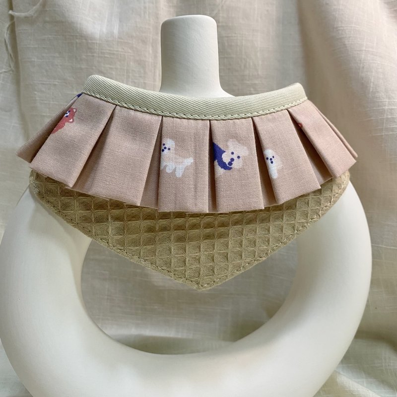 发裁手作。Facai Handmade 宠物领巾 毛孩玛格领_快乐狗狗冰淇淋 - 衣/帽 - 棉．麻 卡其色