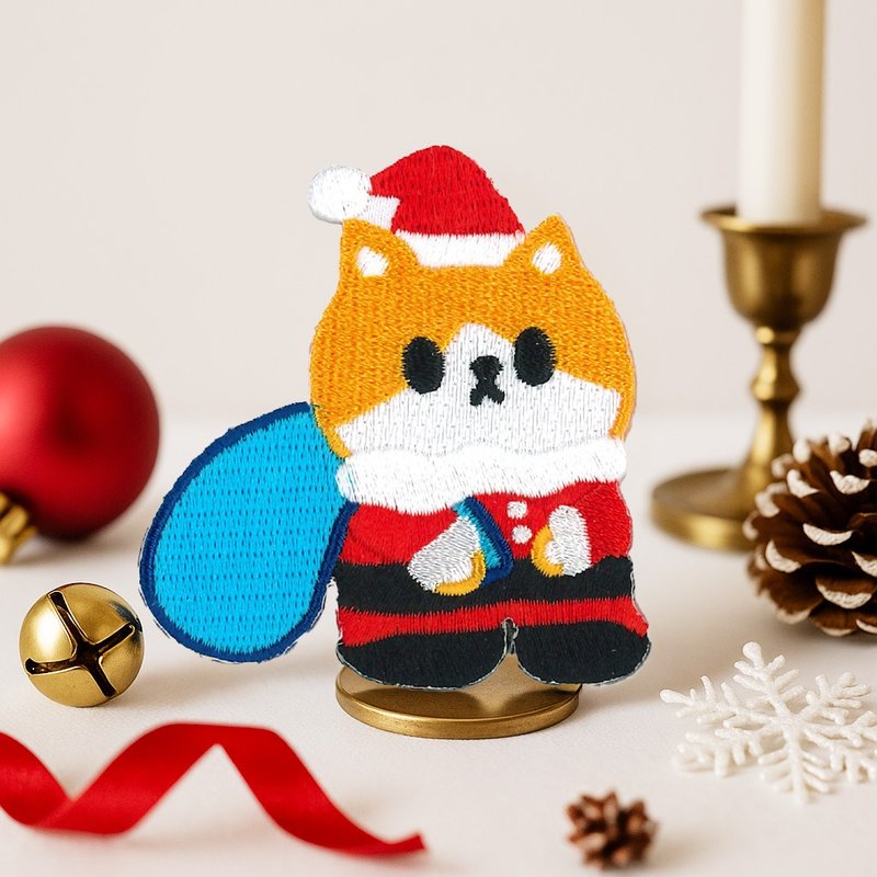 【圣诞猫猫刺绣贴纸 | 可直接贴的刺绣贴布 | 圣诞限定】 - 贴纸 - 绣线 