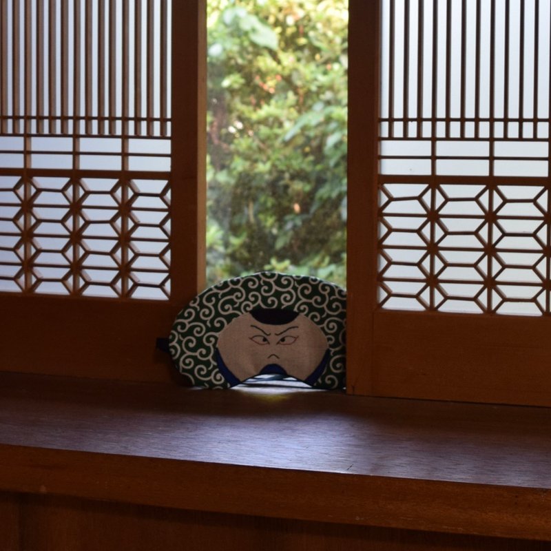 日本眼罩   恶梦小偷 / 眼罩 / 有附收纳袋 - 眼罩 - 棉．麻 绿色