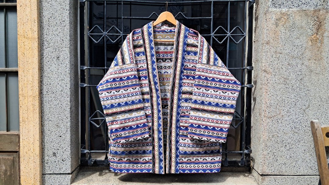 AMIN'S SHINY WORLD 条纹民族图腾KIMONO  Reversible 双面穿系列 - 男装外套 - 棉 多色