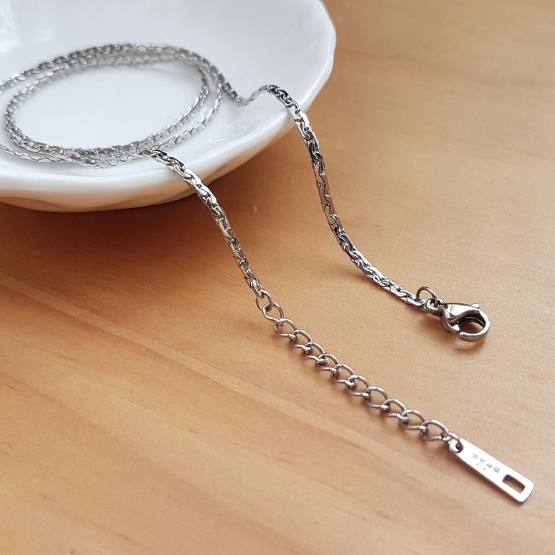 1.8mm弯纹钢链(单链) 42-45cm 颈链短链锁骨链 - 锁骨链 - 不锈钢 银色