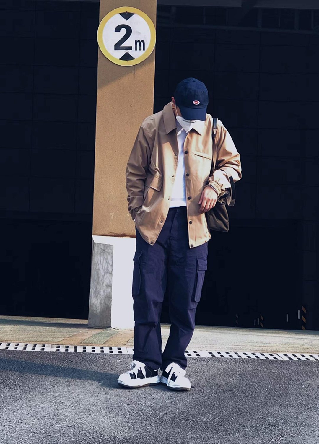 日系CITYBOY大口袋直筒系带裤口工装裤 两色入 - 男士长裤 - 棉 
