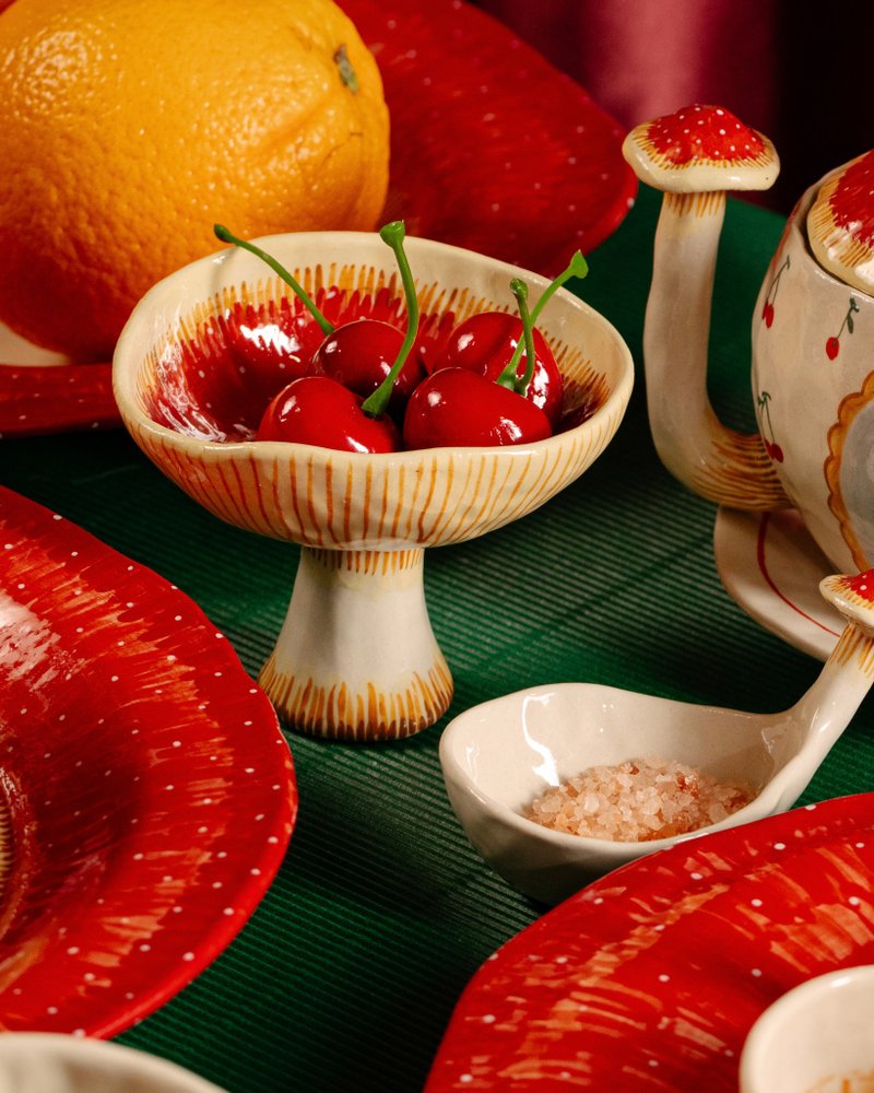 蘑菇 - 花瓶/陶器 - 陶 红色