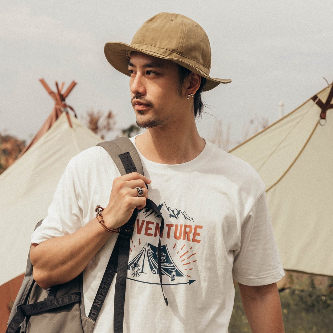 渔夫帽 卡其 户外 露营 爬山 可折叠 纯棉 透气 Bucket Hat - 帽子 - 棉．麻 卡其色