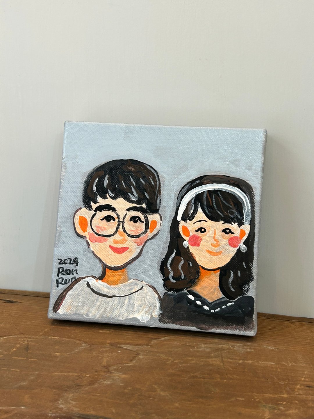 压克力彩似颜绘 20x20 画布 - 订制画像 - 其他材质 