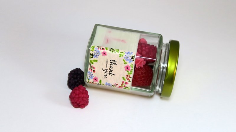 【miss coco香氛日志】生日礼物♥莓果香橙甜点豆蜡罐 - 蜡烛/烛台 - 蜡 红色