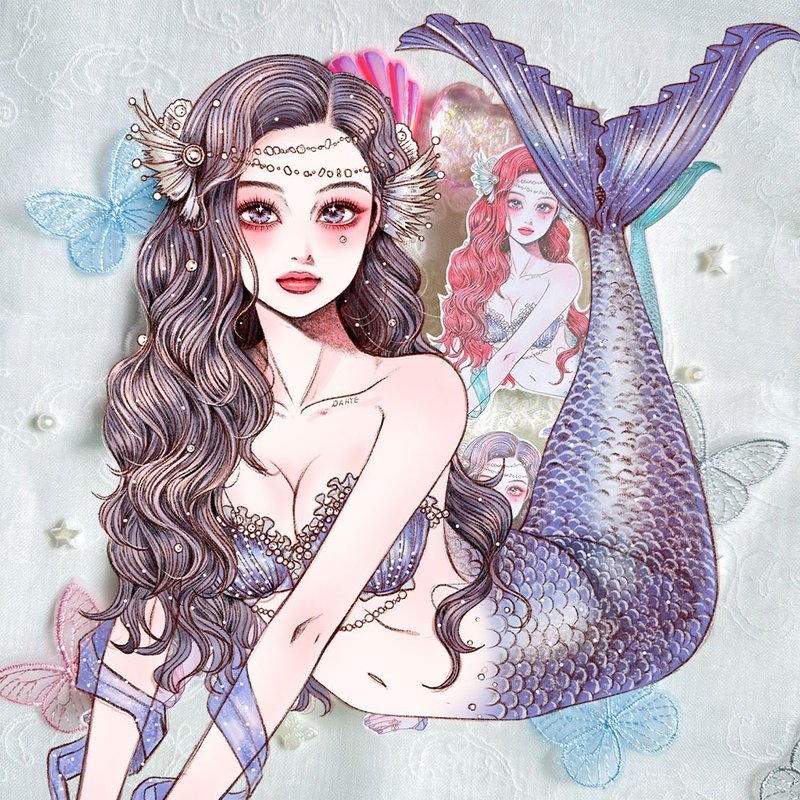 美人鱼贴纸 - 贴纸 - 纸 多色