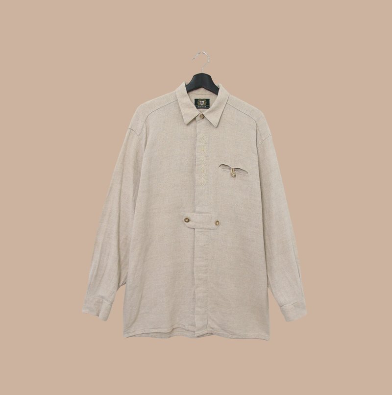 Back to Green- 巴伐利亚欧式衬衫 低调刺绣菱形排列vintage b-16 - 男装衬衫 - 棉．麻 