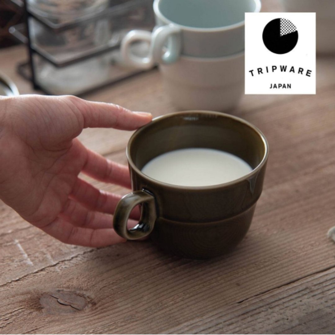 【Trip Ware Japan】马克杯 日本制 美浓烧 (橄榄绿) - 咖啡杯/马克杯 - 陶 