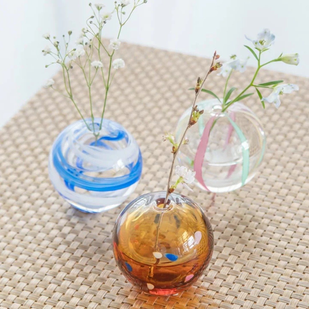 日本制Aderia 手掬幻彩花瓶 - 花瓶/陶器 - 玻璃 多色