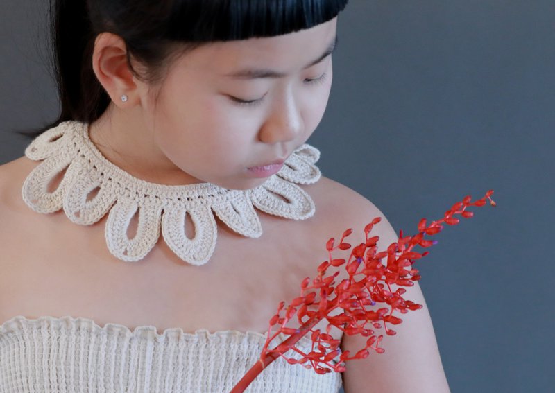POPOPB 领子饰物 CUDDLY – BEIGE CREAM - 婴儿饰品 - 羊毛 