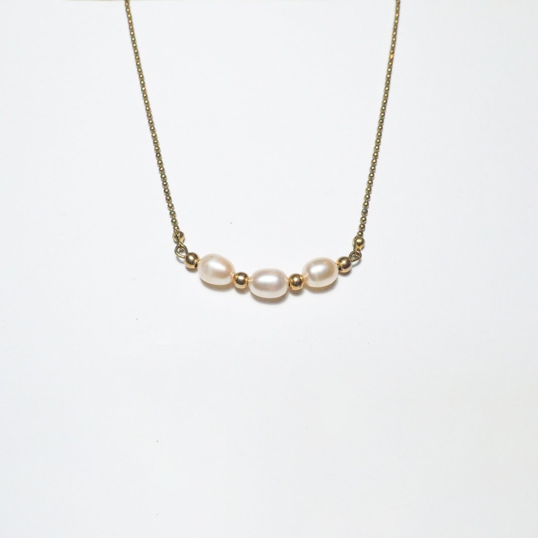 少年 - 联结项链 - Teenage necklace (connect) - 项链 - 珍珠 金色