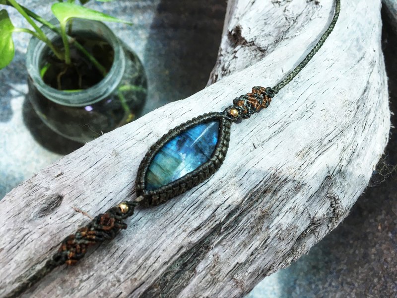 拉长石编织手链 - 手链/手环 - 宝石 蓝色