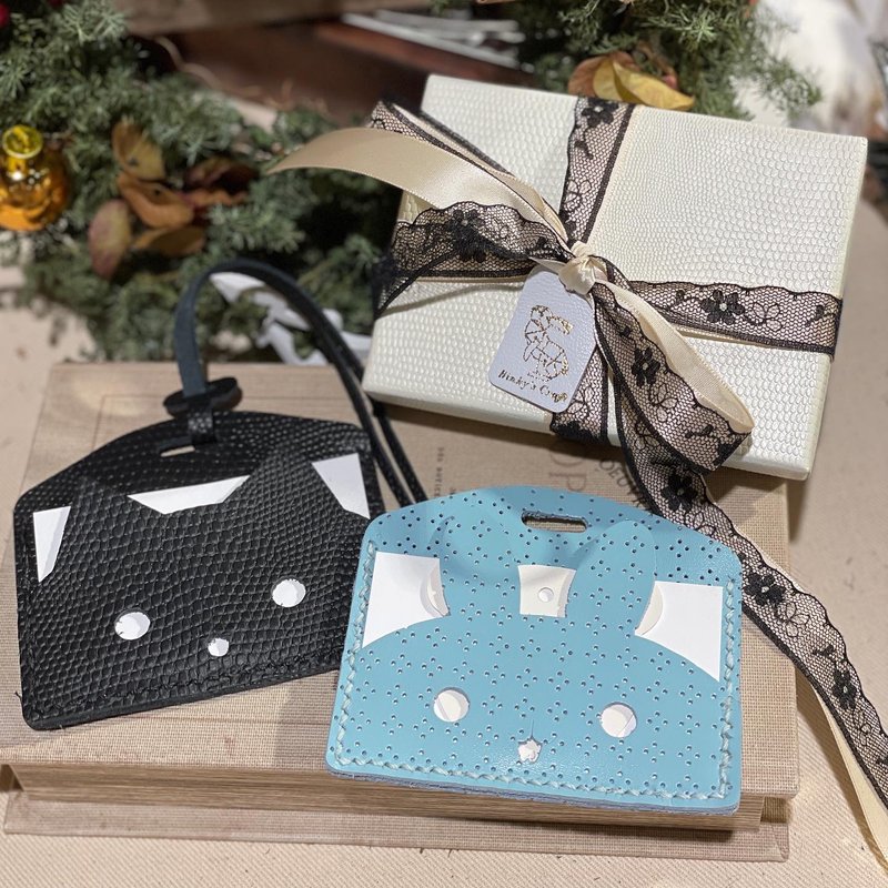 手工真皮牛皮编织设计兔兔/猫咪造型手缝识别证套证件卡套 - 证件套/卡套 - 真皮 多色