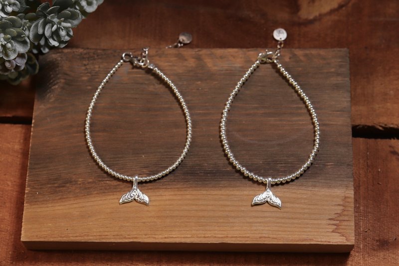 默默小姐银珠系列-鱼尾 - 手链/手环 - 纯银 