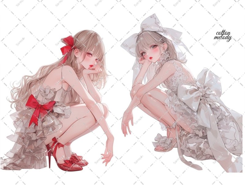 original sticker no.6339 人物贴纸 原创贴纸 人像贴纸 女孩贴纸 原创人物贴纸 - 贴纸 - 纸 