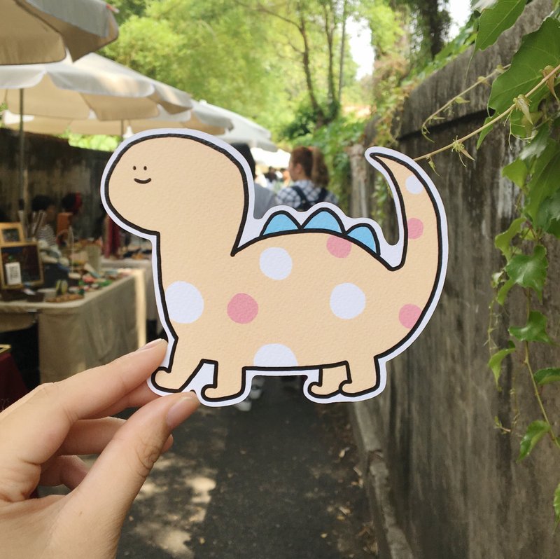 恐龙造型卡 / 粉橘色 - 卡片/明信片 - 纸 