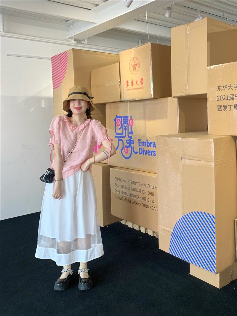 网纱半身裙 设计感 拼接松紧高腰 仙女洋气 薄透视夏 - 裙子 - 其他材质 