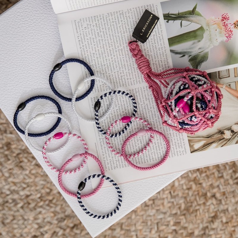 【L. ERICKSON 官方旗舰】 细版 弹力发圈 30入 || 粉漾水手 || - 发饰 - 其他材质 粉红色