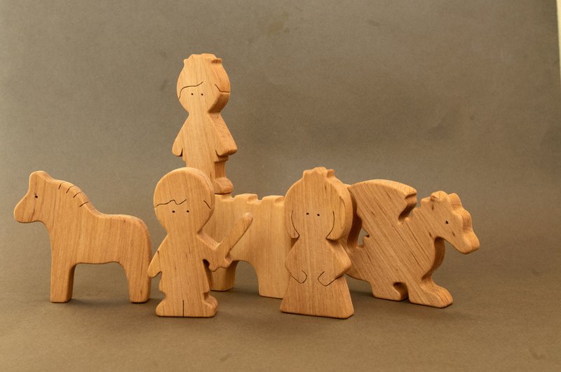 wooden Dragon, wooden princess, wooden animals toys, pretend play toys - 玩具/玩偶 - 木头 