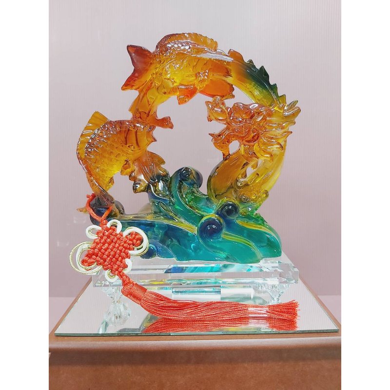 琉璃 跃龙门 升迁礼物 退休礼物 开幕送礼 乔迁礼品 新婚送礼 - 其他 - 其他材质 金色