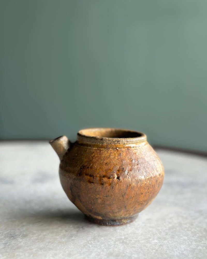 老件 黄濑户烧 片口 - 茶具/茶杯 - 陶 