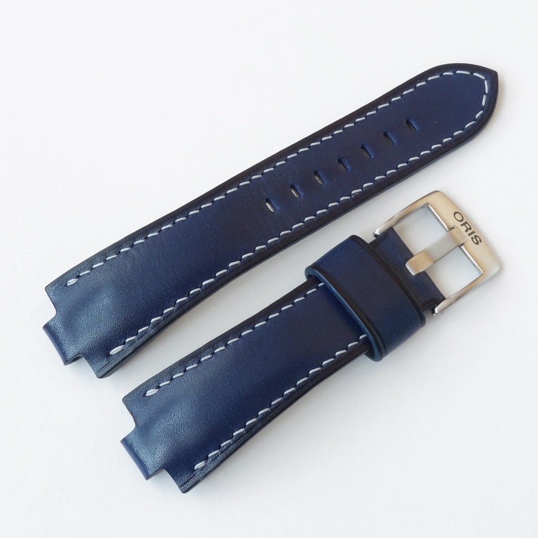 Oris Aquis腕表的表带。 - 表带 - 真皮 蓝色