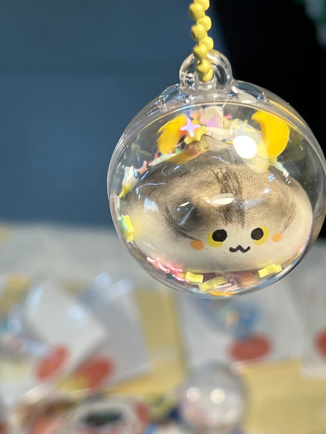 融化的猫 融化的猫圆形钥匙扣 手捏粘土作品 - 吊饰 - 粘土 
