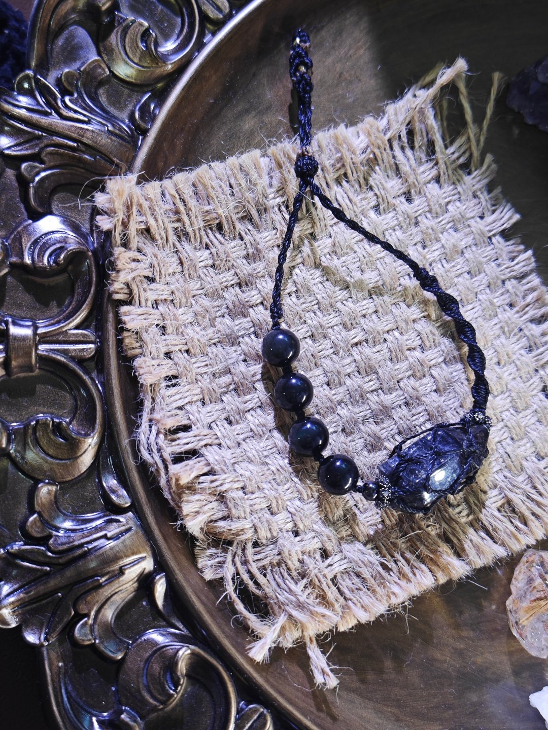 闪灵钻|彩曜石|macrame 手绳|男女款|编织饰物|手工制作 - 手链/手环 - 水晶 