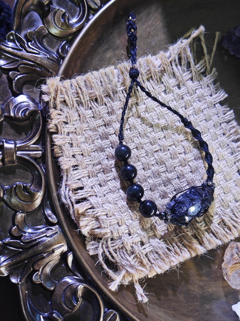 闪灵钻|彩曜石|macrame 手绳|男女款|编织饰物|手工制作 - 手链/手环 - 水晶 