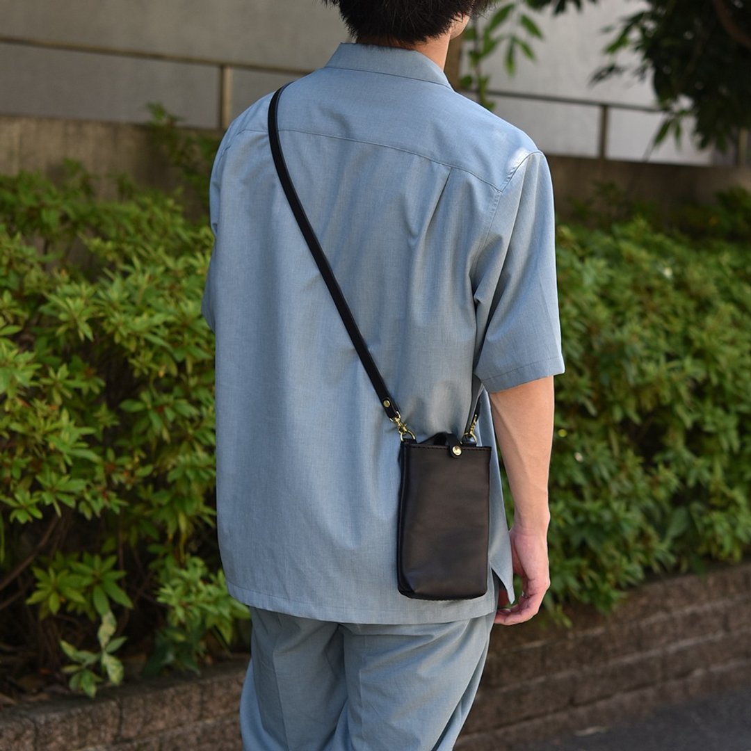 日本职人手作皮革两用手机包 CP-12 - 共5色 - 侧背包/斜挎包 - 其他材质 多色