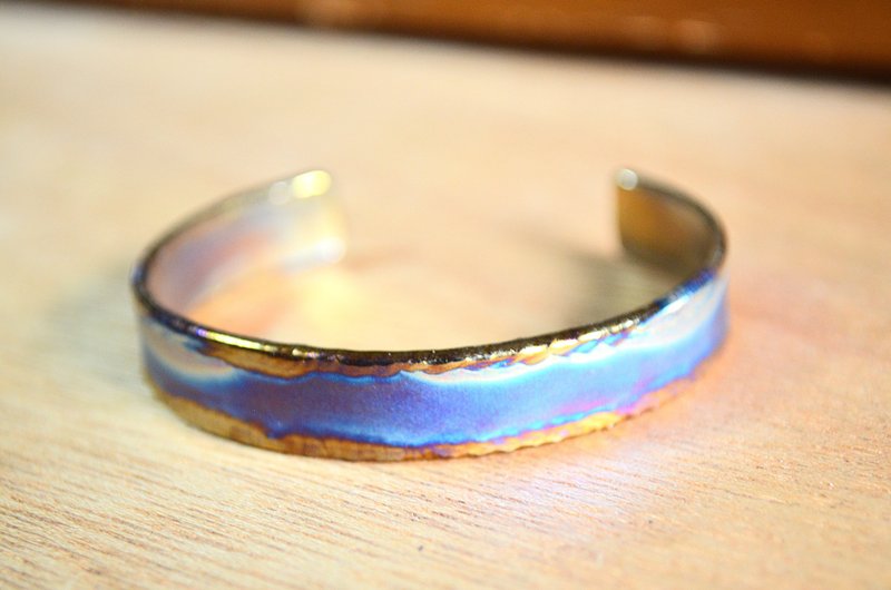 钛金属手镯・纯钛手镯=宽57mm・椭圆形设计 - 手链/手环 - 其他金属 金色