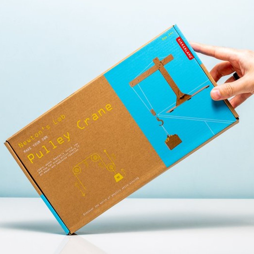 美国 kikkerland 牛顿实验室滑轮起重机手工模型起重机益智玩具 - 桌游/玩具 - 纸 咖啡色