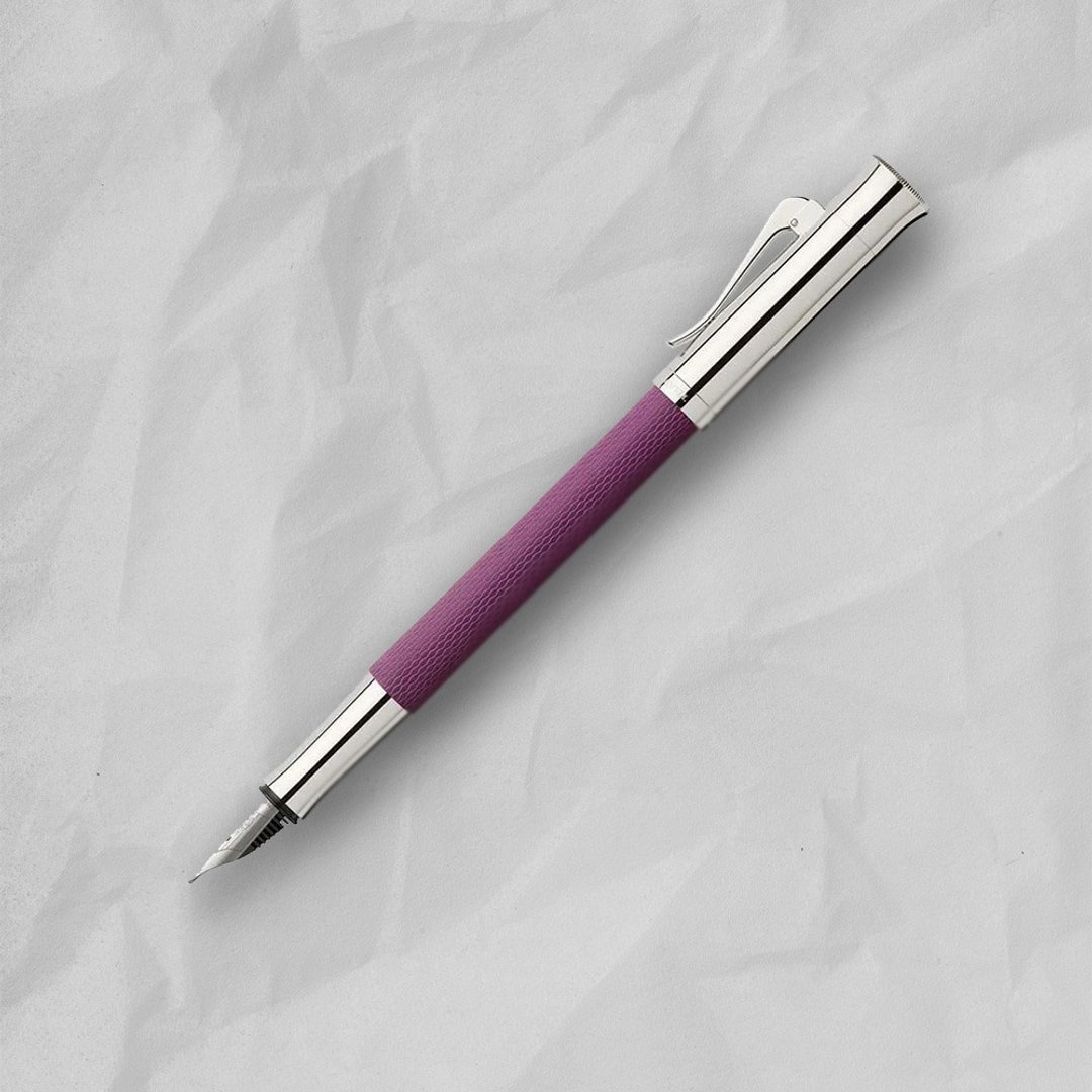 【Graf von Faber-Castell】 绳纹饰 钢笔-蓝紫 M尖 VIP刻字服务 - 钢笔 - 树脂 紫色