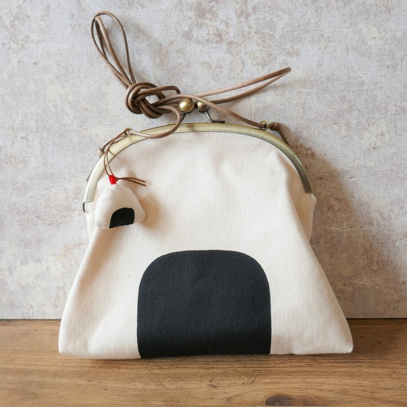 Onigiri Pochette 18cm尺寸 - 侧背包/斜挎包 - 棉．麻 白色