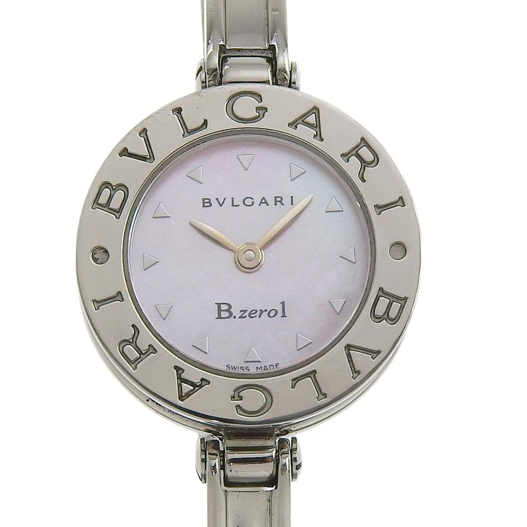 【日本直送】宝格丽 BVLGARI B-ZERO1 手表 18K白金 BZ22S 不锈钢 石英 指针式显示 粉色贝壳纹表盘 女仕【二手】 - 女表 - 不锈钢 银色