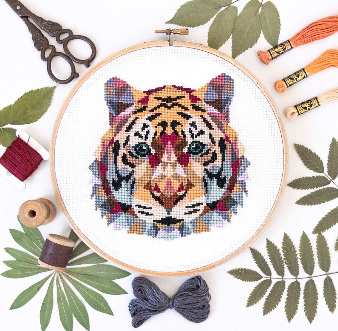 Tiger Cross Stitch PDF Pattern 十字繡 - 编织/刺绣/羊毛毡/裁缝 - 其他材质 
