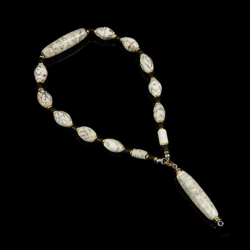 西亚灰沁鸡骨白珠链(长度43-48.5厘米) - 长链 - 其他材质 