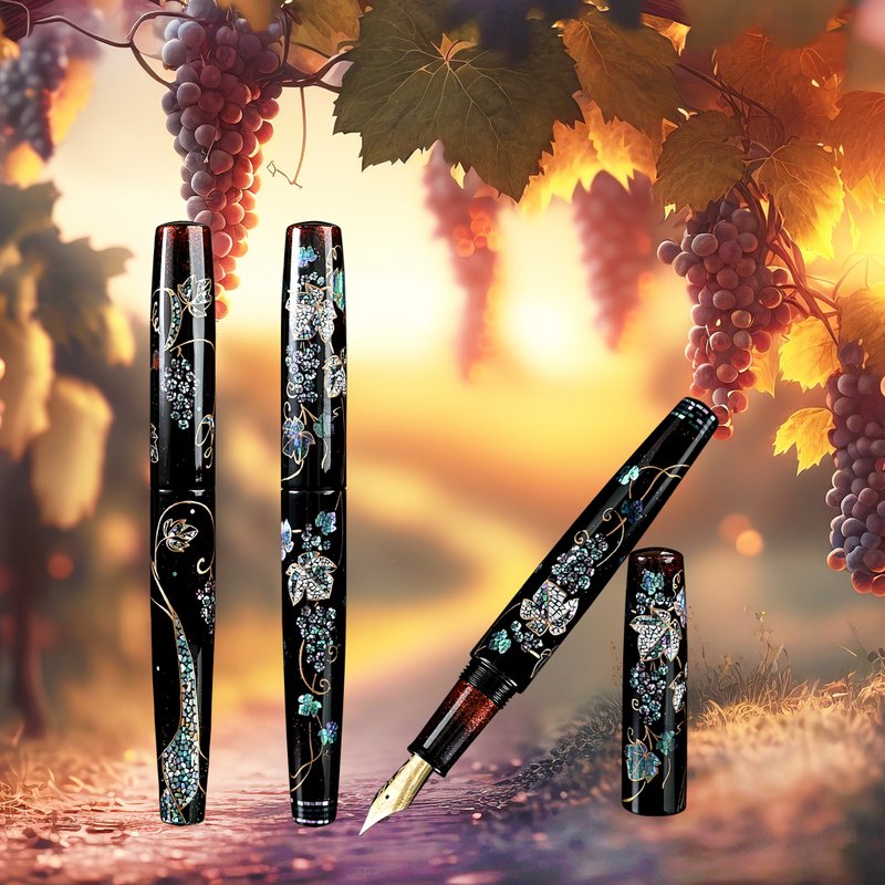 CYPRESS【卵壳螺钿-硕硕葡萄】传统漆艺 独家设计款 气密套钢笔 - 钢笔 - 其他材质 多色