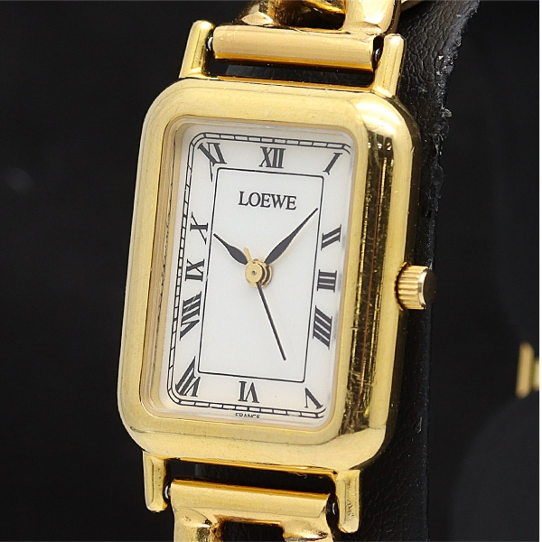 绝版古董表 Loewe Anagram 中古二手男女装金属原木表带手表 腕表 - 女表 - 其他金属 咖啡色