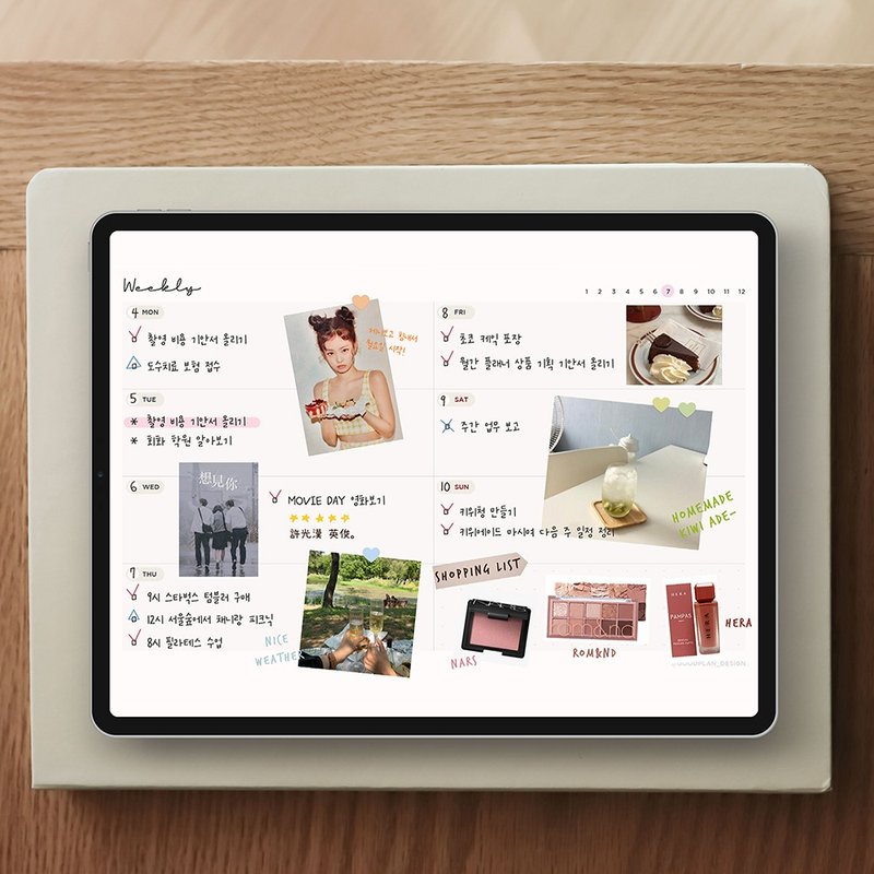 Weekly planner ipad pdf 包含日间规划/日历贴纸/业务用/学生用 - 电子手帐及素材 - 其他材质 