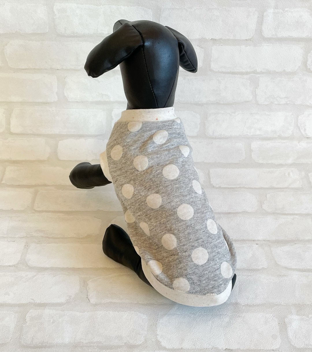 Ducks Clothes 3 Sizes Tank Top Gray Heather Dot Pattern Dog Clothes Long Size Pet Clothes Fall Winter - 衣/帽 - 棉．麻 灰色