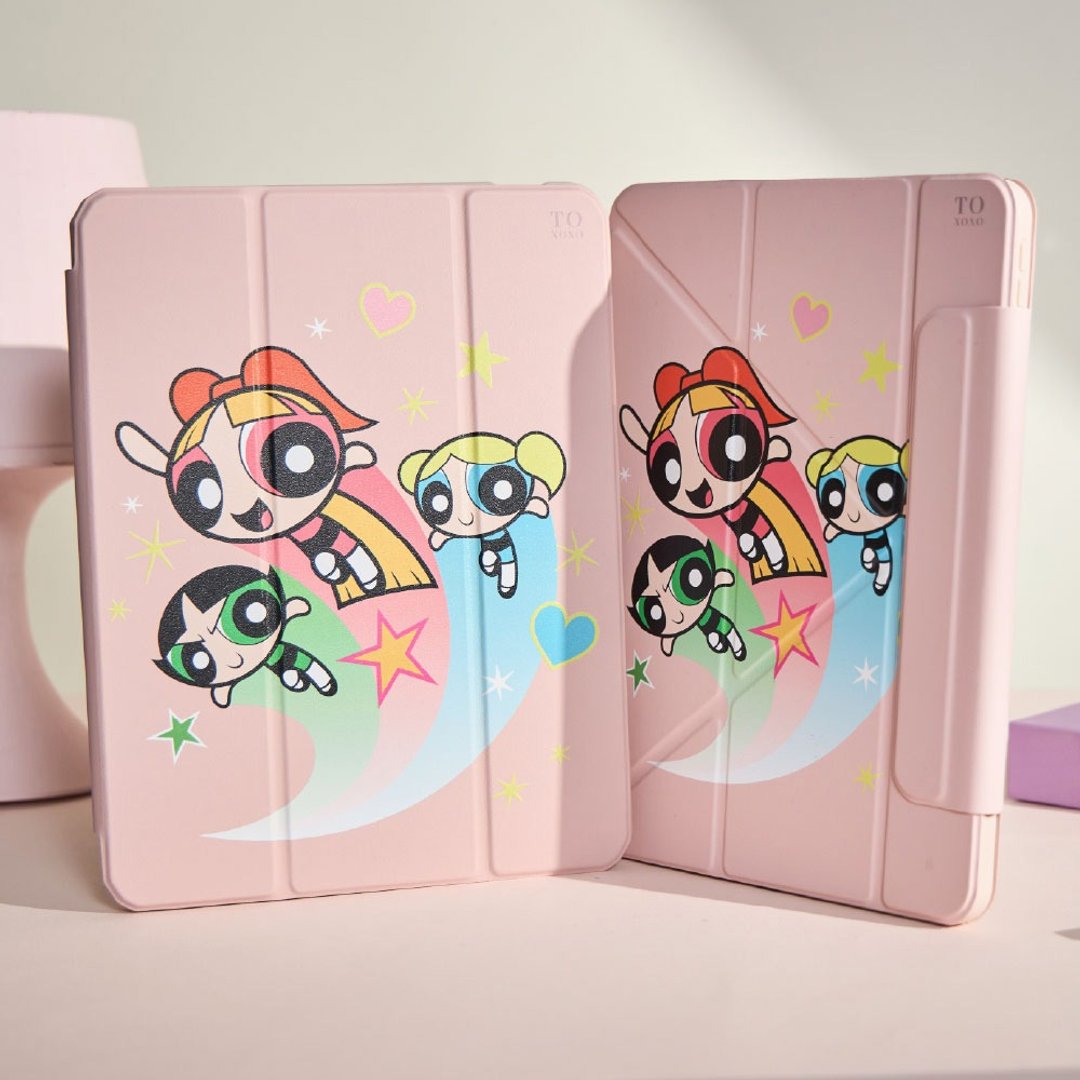 飞天小女警彩翼飞行：强悍磁吸 iPad 三折/Y 折保护壳 - 平板/电脑保护壳 - 塑料 多色